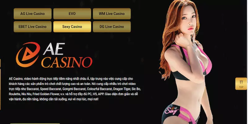 AE Live Casino tại trang cược với đa dạng tựa game khác nhau